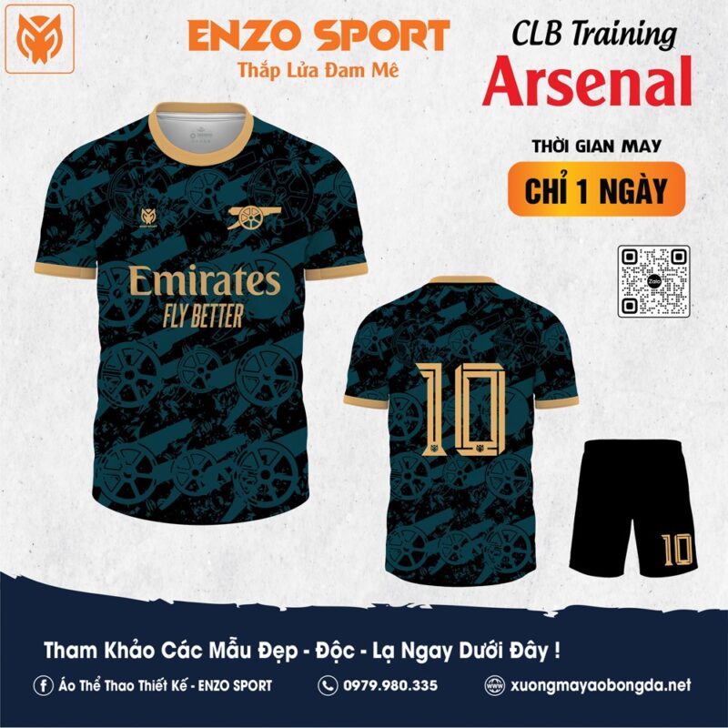 Thiết kế áo Clb Arsenal training giá rẻ