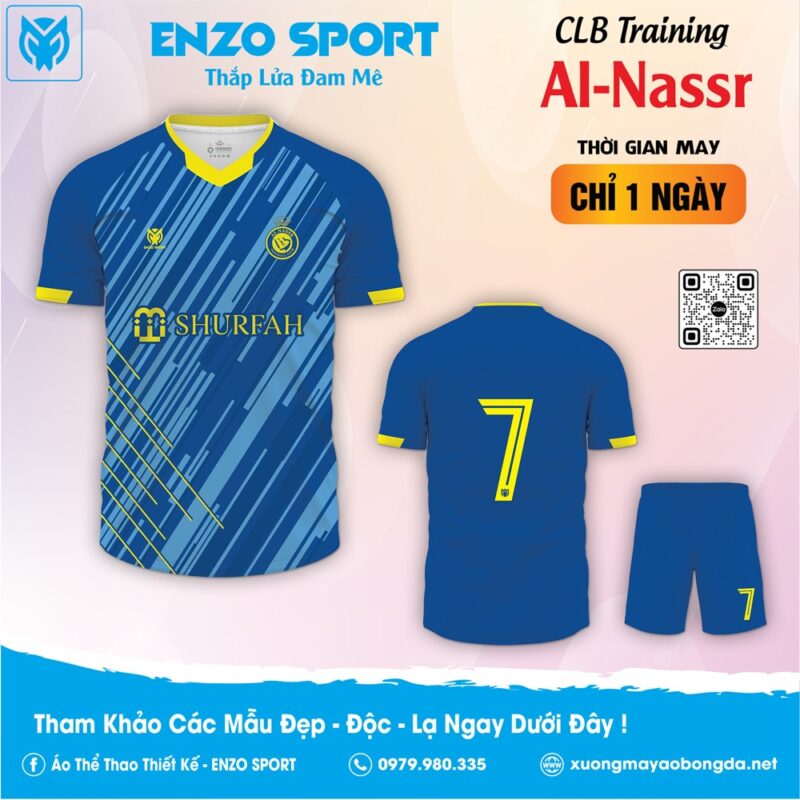 Áo CLB Al Nassr 2024 training màu xanh bích