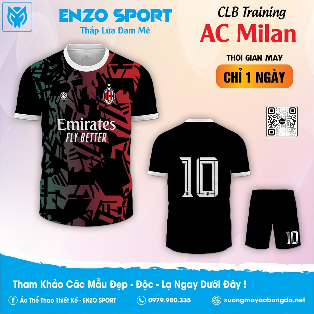 Mẫu áo CLB AC Milan training ấn tượng