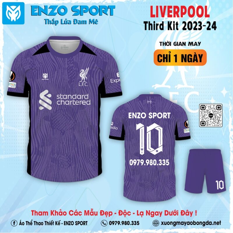 Áo clb Liverpool màu tím