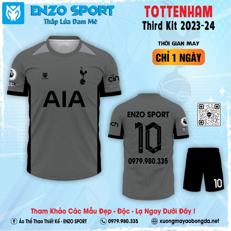 Bộ đồ bóng đá Tottenham màu xám