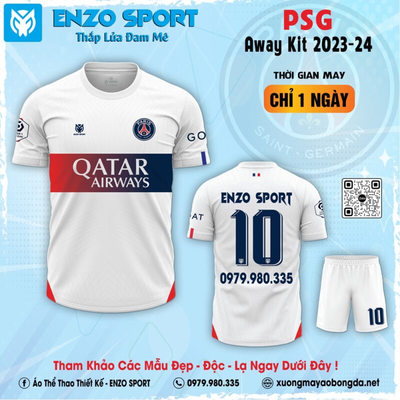 Áo đấu câu lạc bộ PSG 23/24 màu trắng