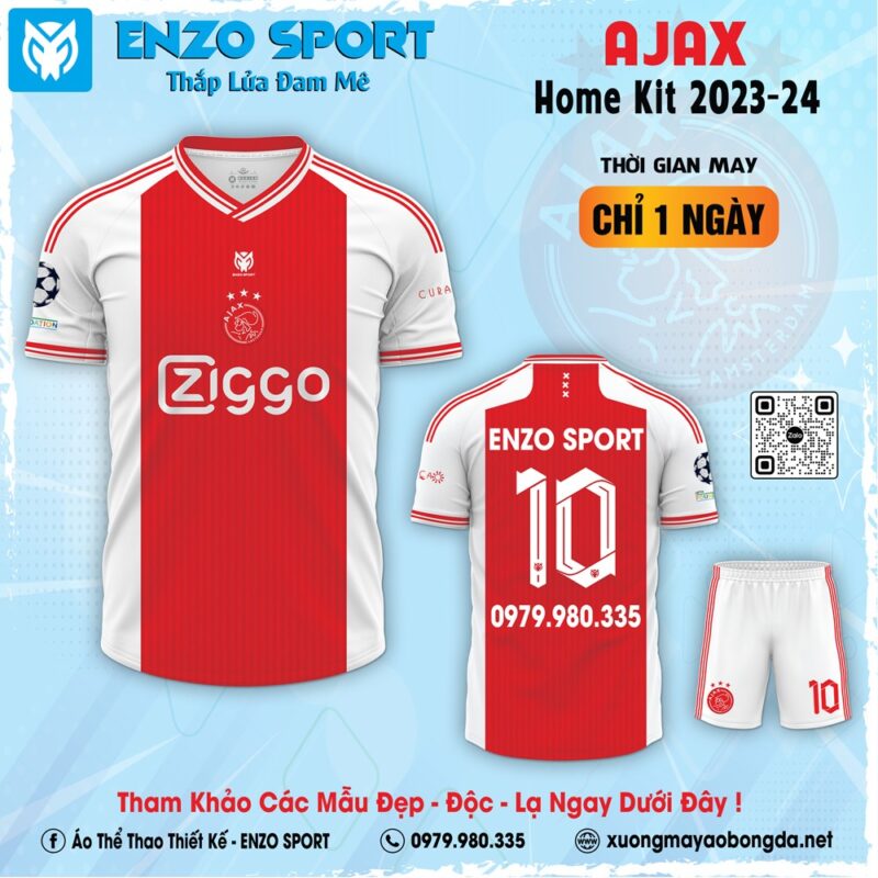 Mẫu áo đá bóng clb Ajax